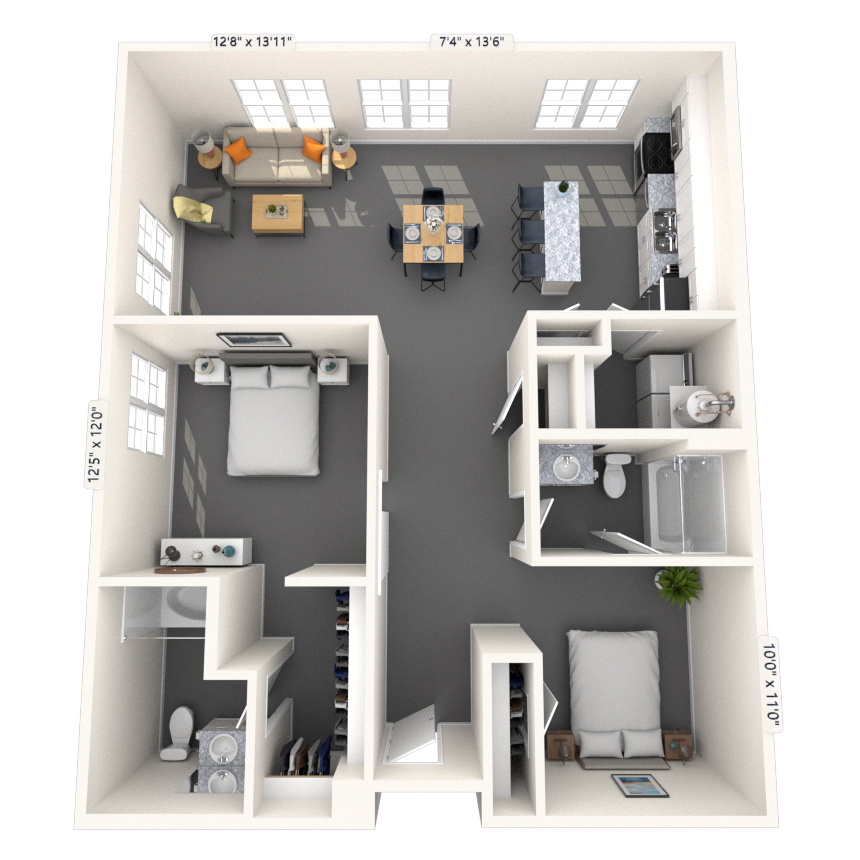 Floorplan image of unit 2100